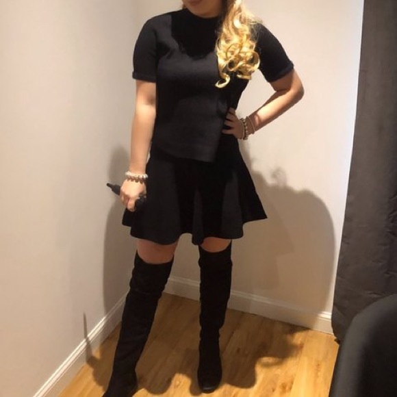 Zara Dresses & Skirts - 💕Zara Two Piece Black Skirt & Top Knit Set